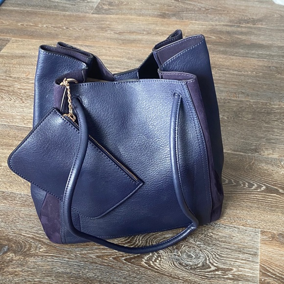 LC Lauren Conrad Deep Blue Tote Bag - Picture 1 of 4